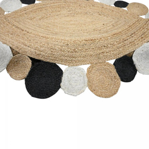 Tapis kilim rond fabriqué à la main en jute RILO