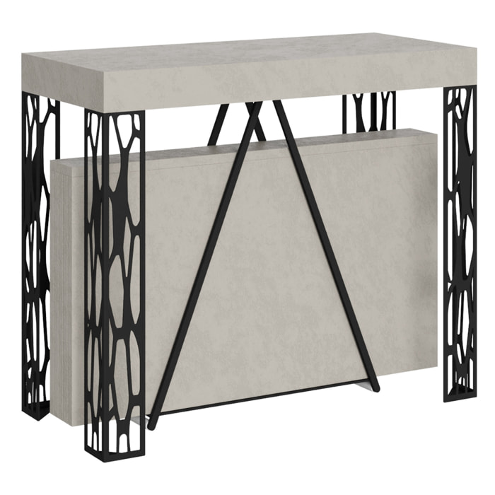 Consolle allungabile 90x40/300 cm Kerpa cashmere telaio antracite