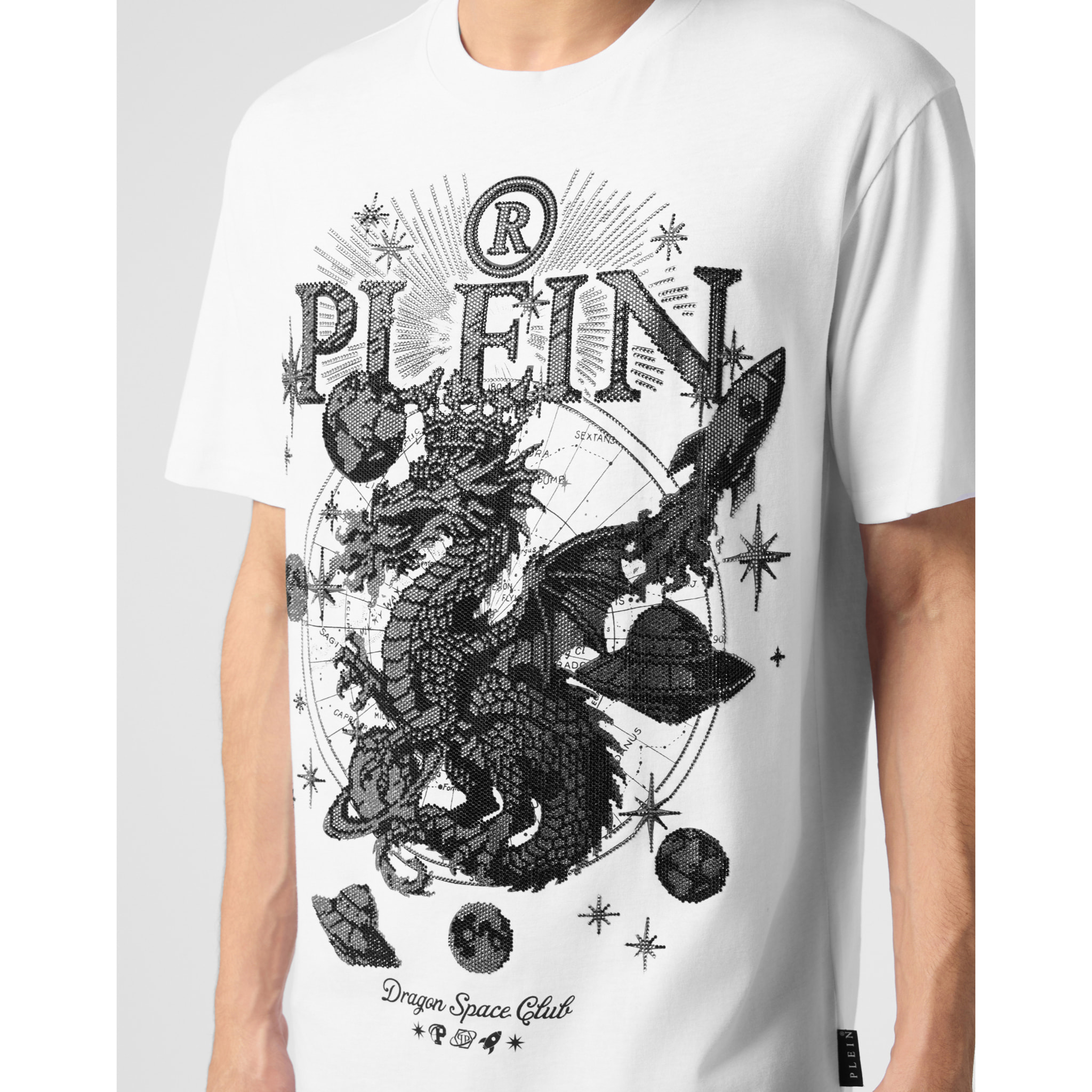 PHILIPP PLEIN Camiseta de cuello redondo y manga corta DRAGON