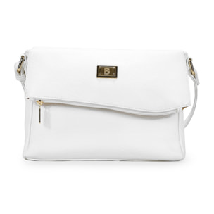 Bolso bandolera blanco con solapa