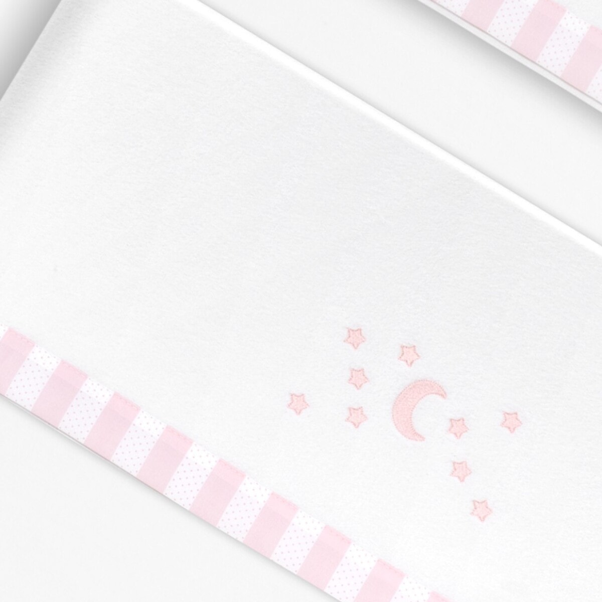 Triptico Minicuna Coralina D. Algodon Luna Estrellas Bco/Rosa