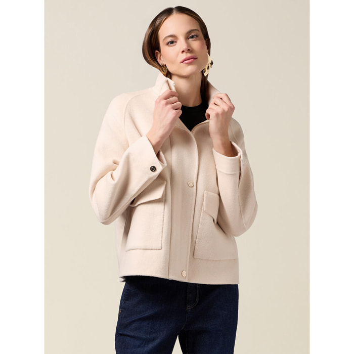 Oltre - Cappotto corto misto lana - Beige