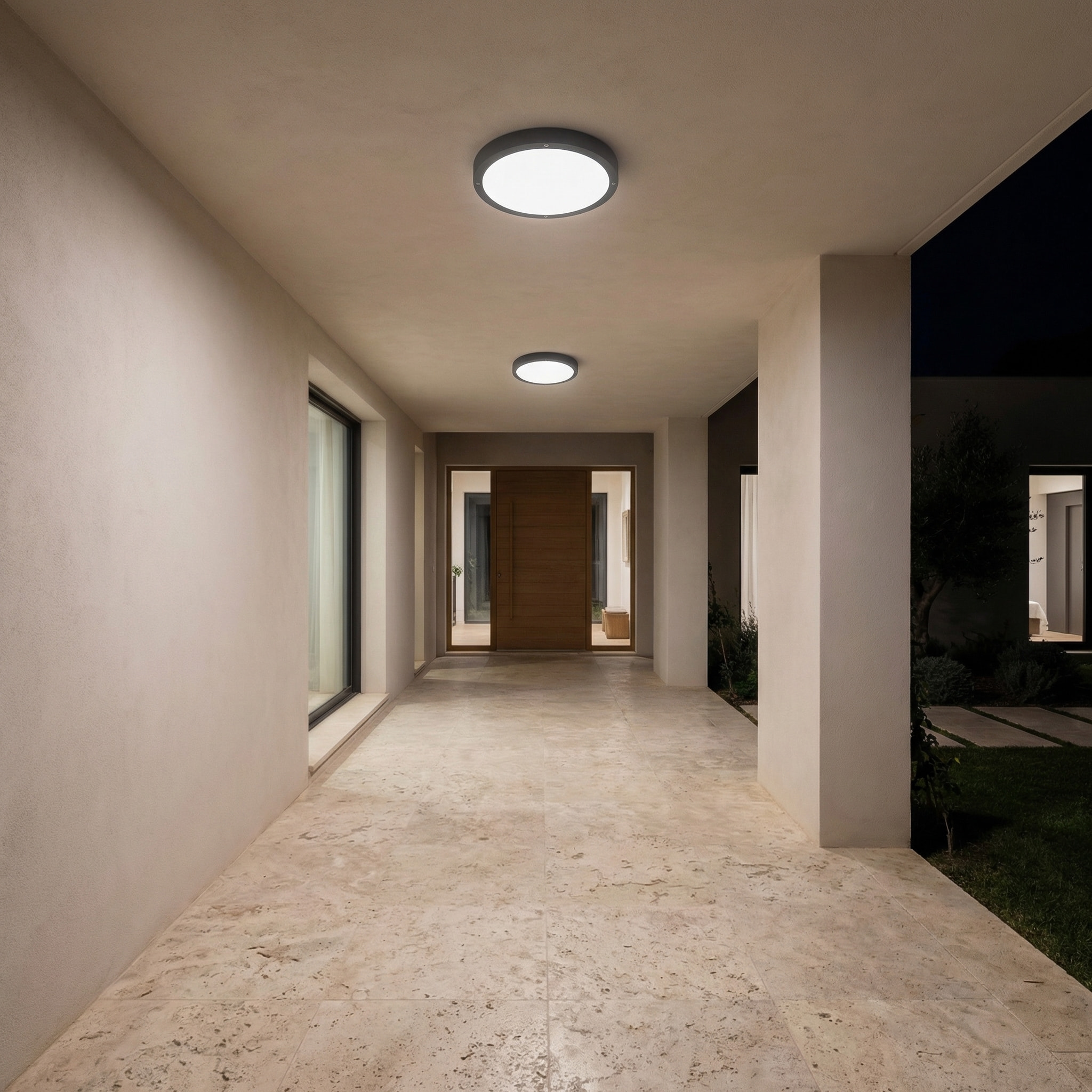 LEDS C4 Plafon Ip66 Basic E27 15W Gris Urbano