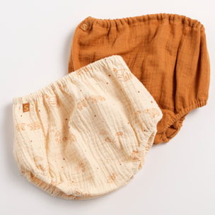 Culotte bloomer Bébé en coton lot de 2