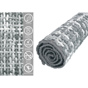 Tappeto Bagno Doccia Antiscivolo Super Assorbente Modello Plot Grigio