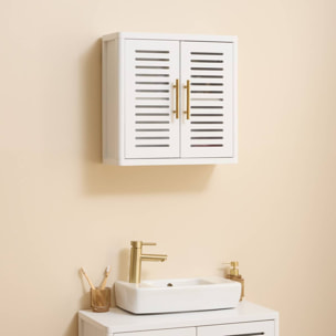 Meuble haut Orea carré 20x50cm 2 portes blanc