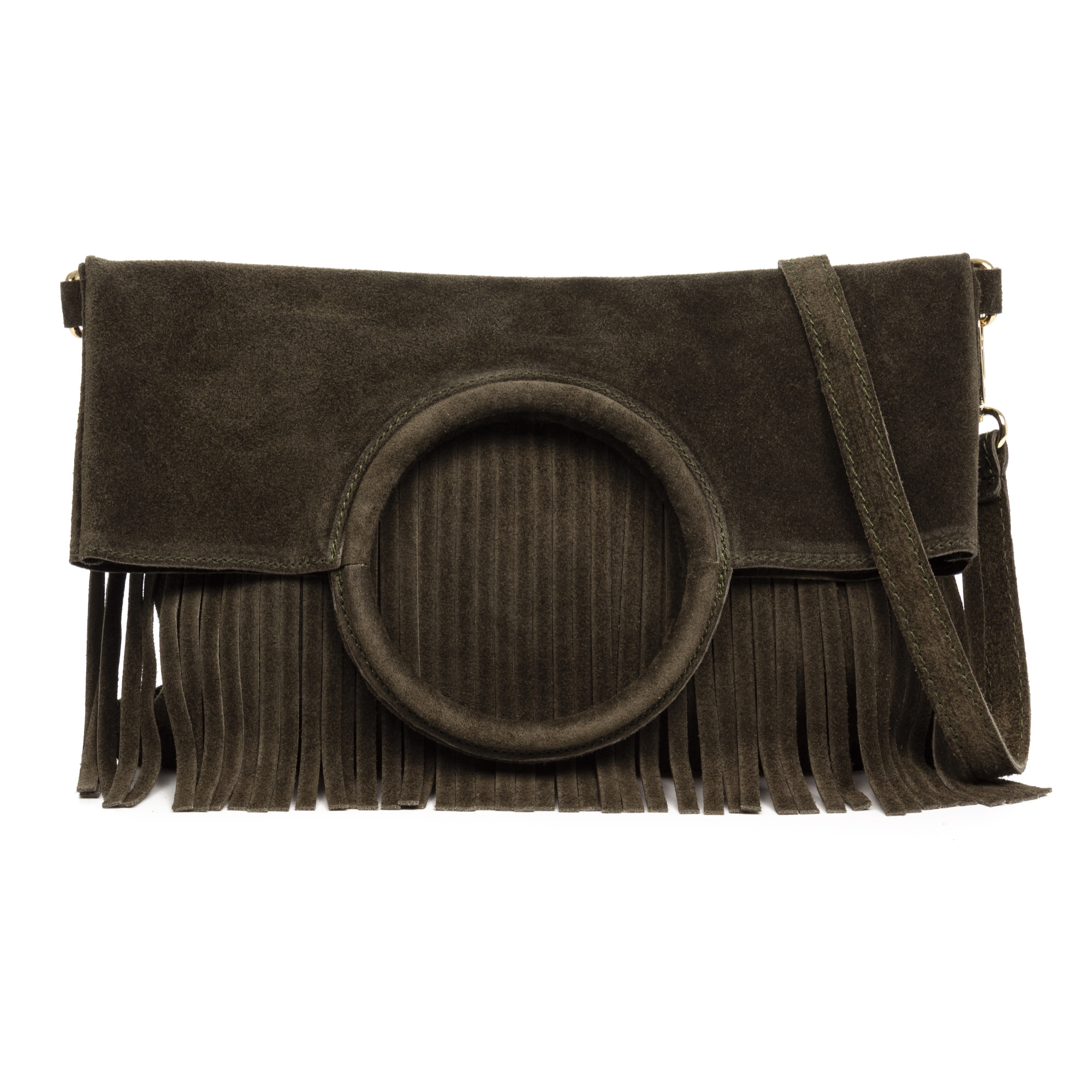 Amendolara bolso bandolera mujer. Piel auténtica Gamuza.