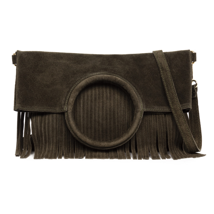 Amendolara bolso bandolera mujer. Piel auténtica Gamuza.