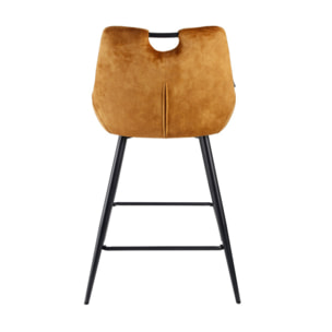 Chaise de bar en velours avec poignée et pieds en métal - ROSA 2