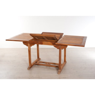 MAEVA - Table de jardin 4/6 personnes - rectangulaire extensible 120/180 x 90 cm en bois Teck huilé