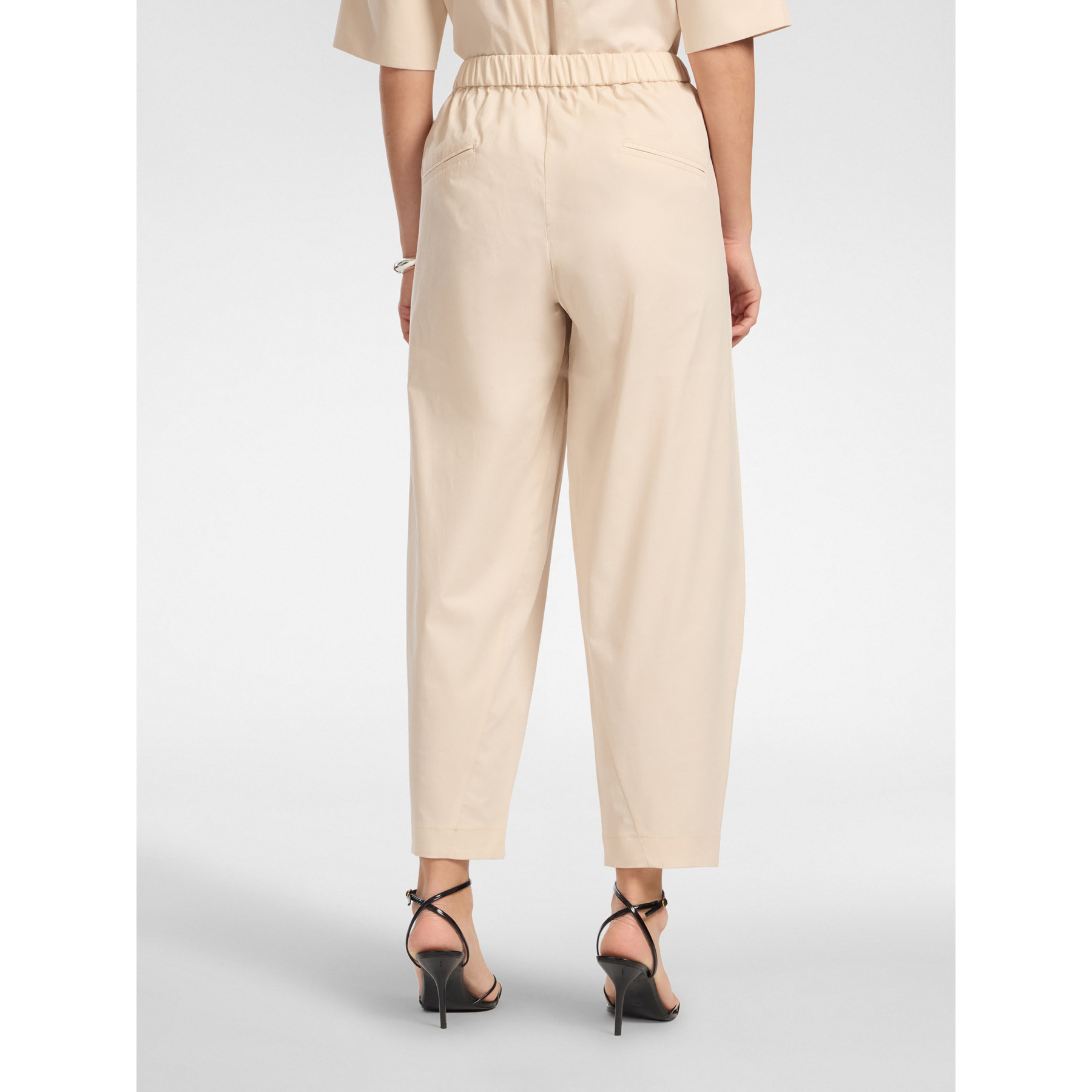 Elena Mirò - Pantalones globo de algodón elástico - Beige