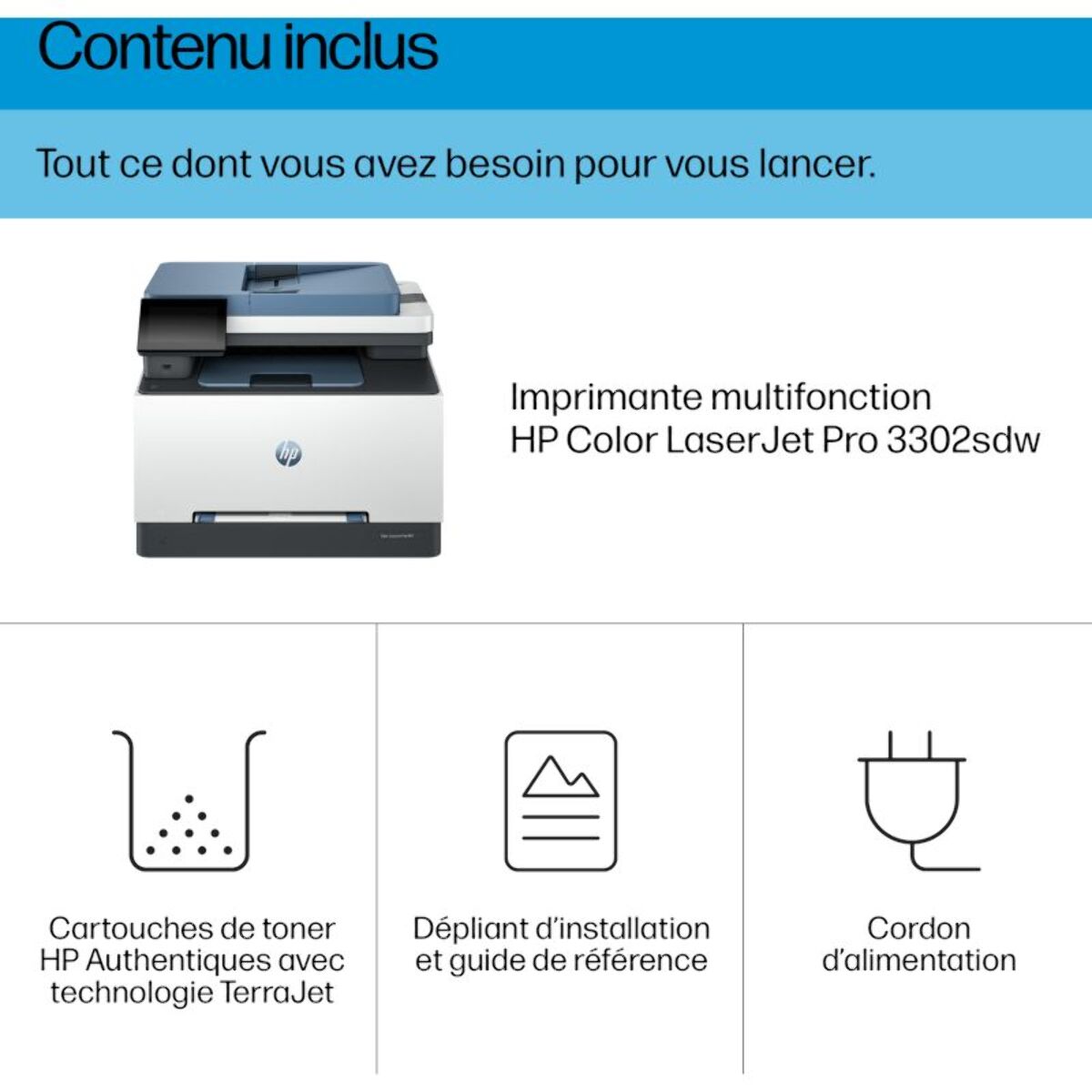 Imprimante multifonction HP Color LaserJetPro MFP 3302sdw