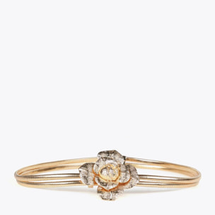 Cintura elasticizzata in metallo con fiore