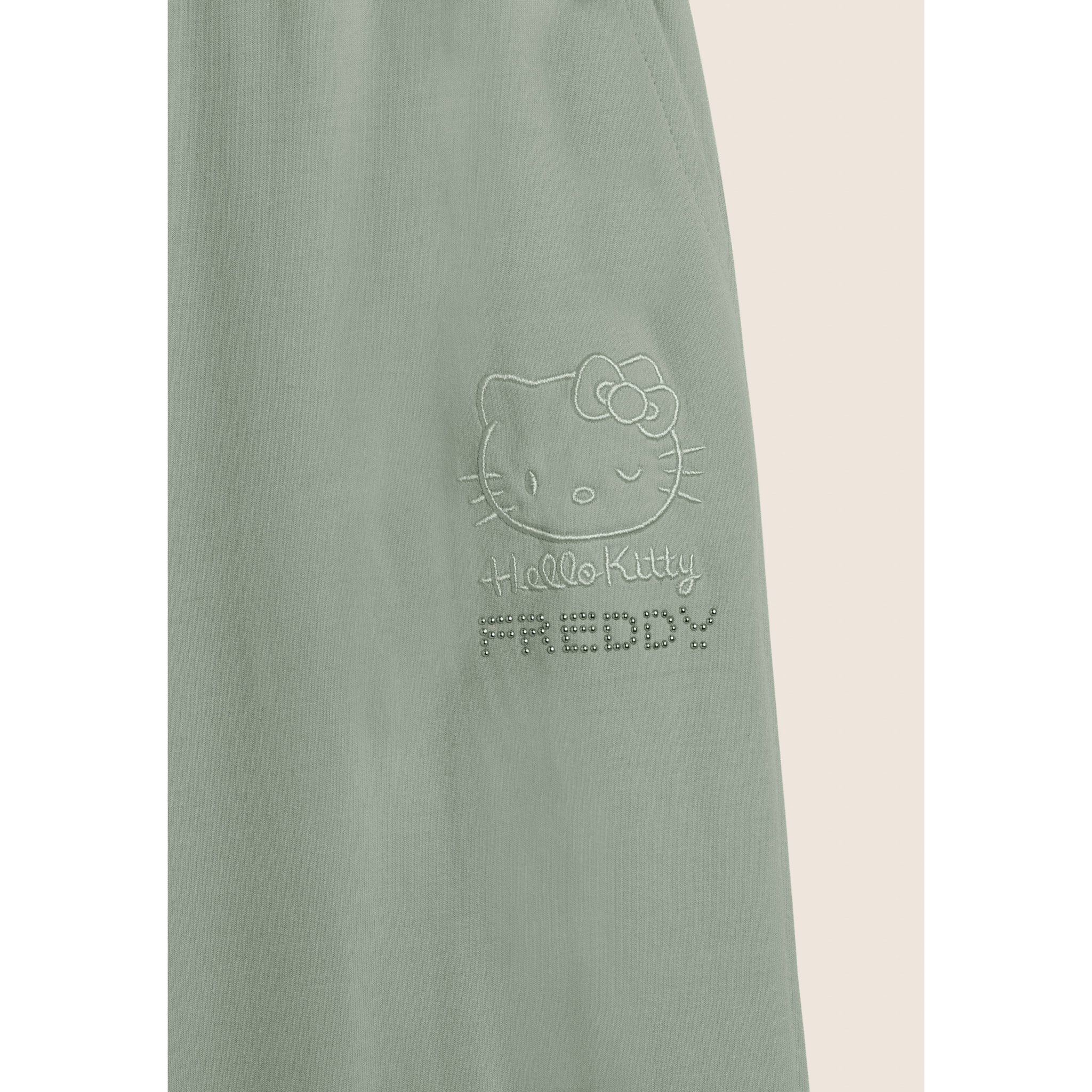 Pantaloni cropped wide leg Hello Kitty