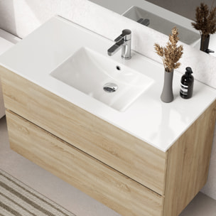 Conjunto mueble de baño SEA Alday, 100cm, Natural