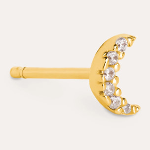 Orecchino Singolo Mini Moon Spark Argento Placcato Oro