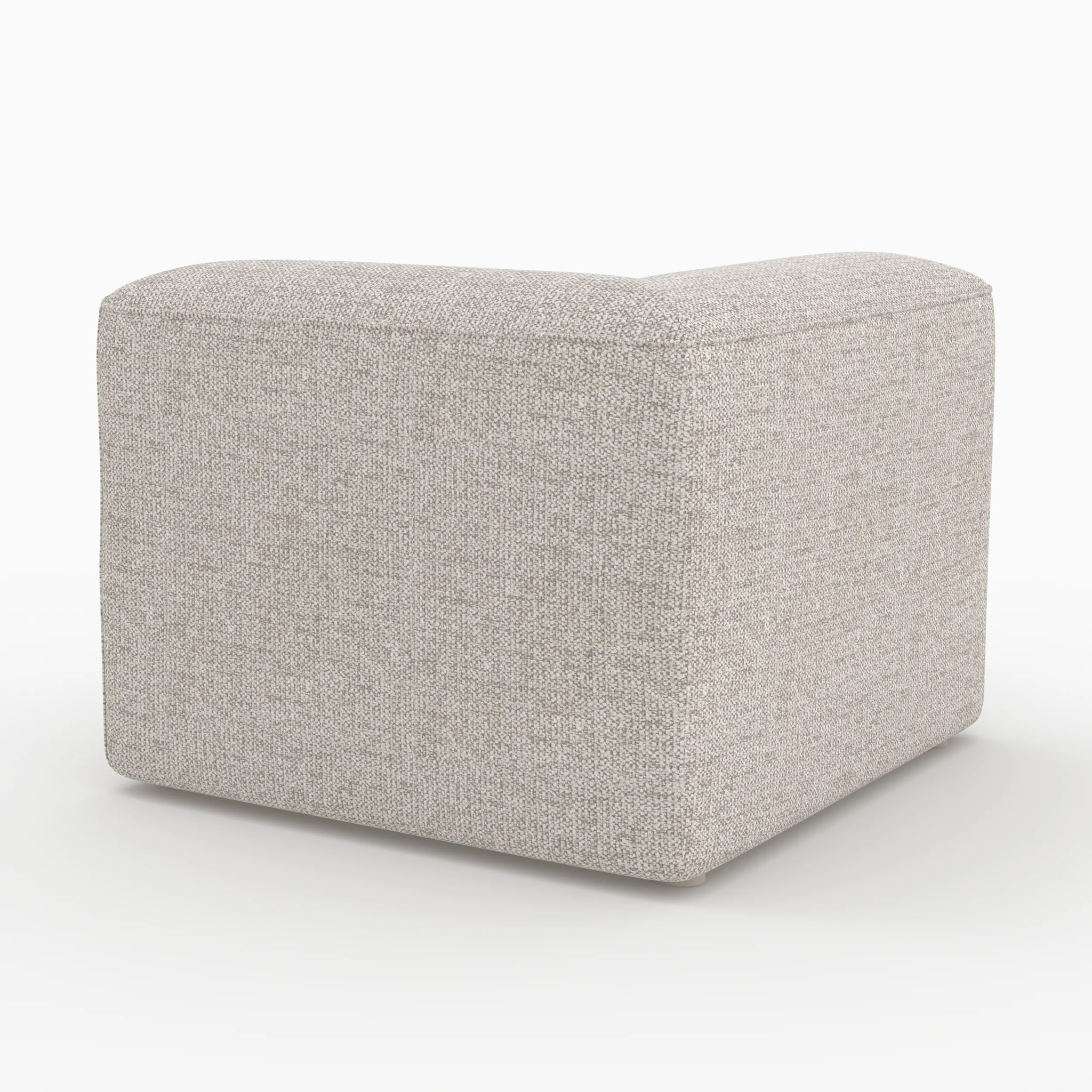 Canapé modulable en tissu beige 2 places avec pouf - Hestia