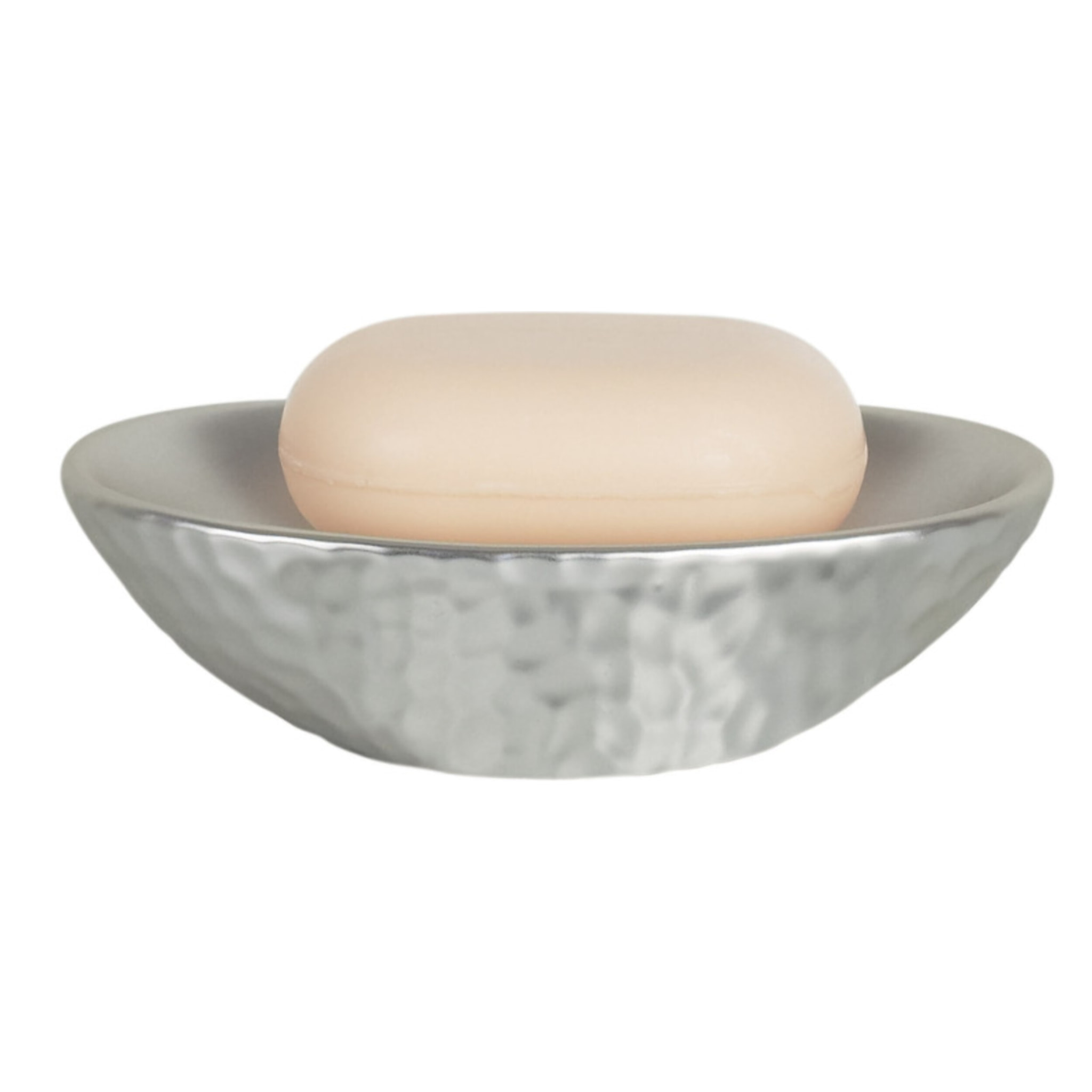 Porte savon Céramique DARWIN HAMMERED Argenté Spirella