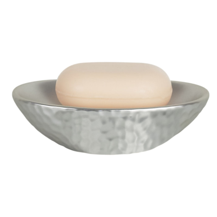 Porte savon Céramique DARWIN HAMMERED Argenté Spirella