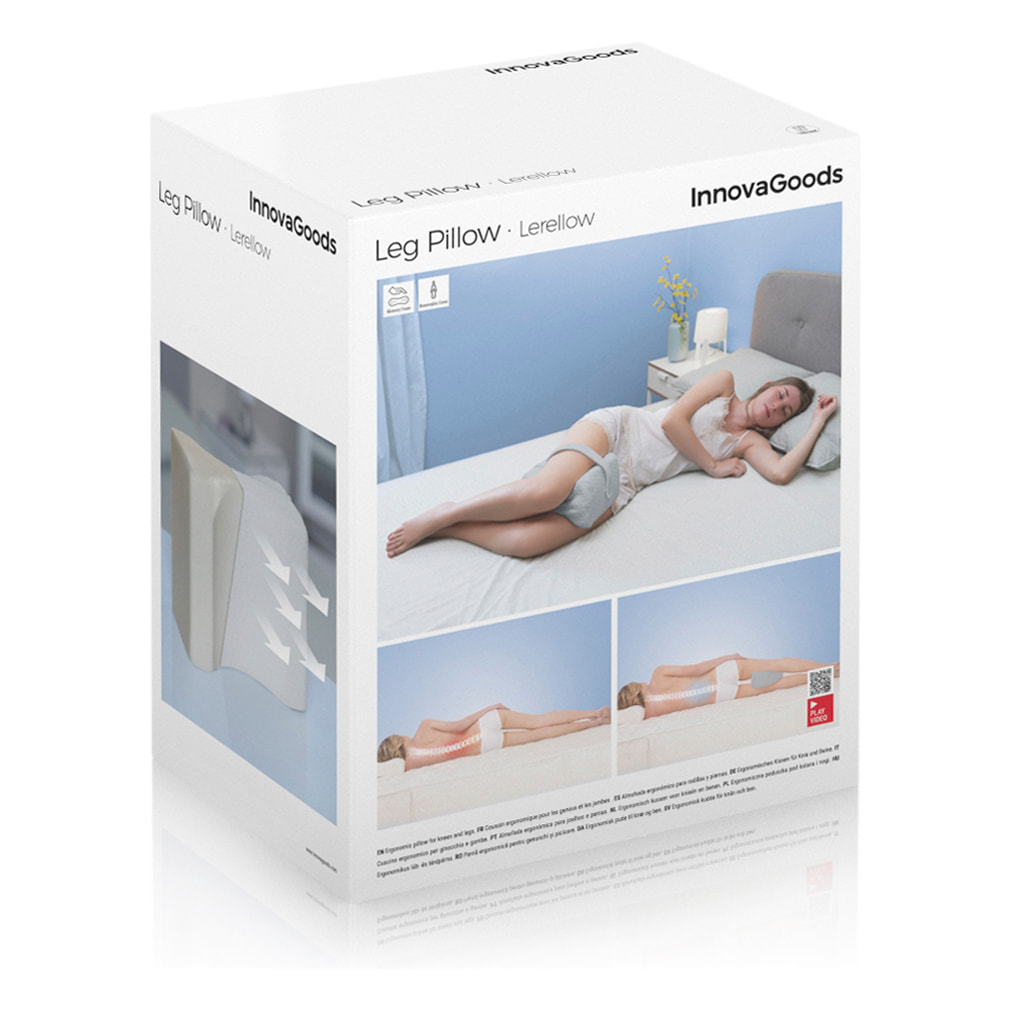Cuscino ergonomico per ginocchia e gambe - bianco - 21x15,4x25,2 cm