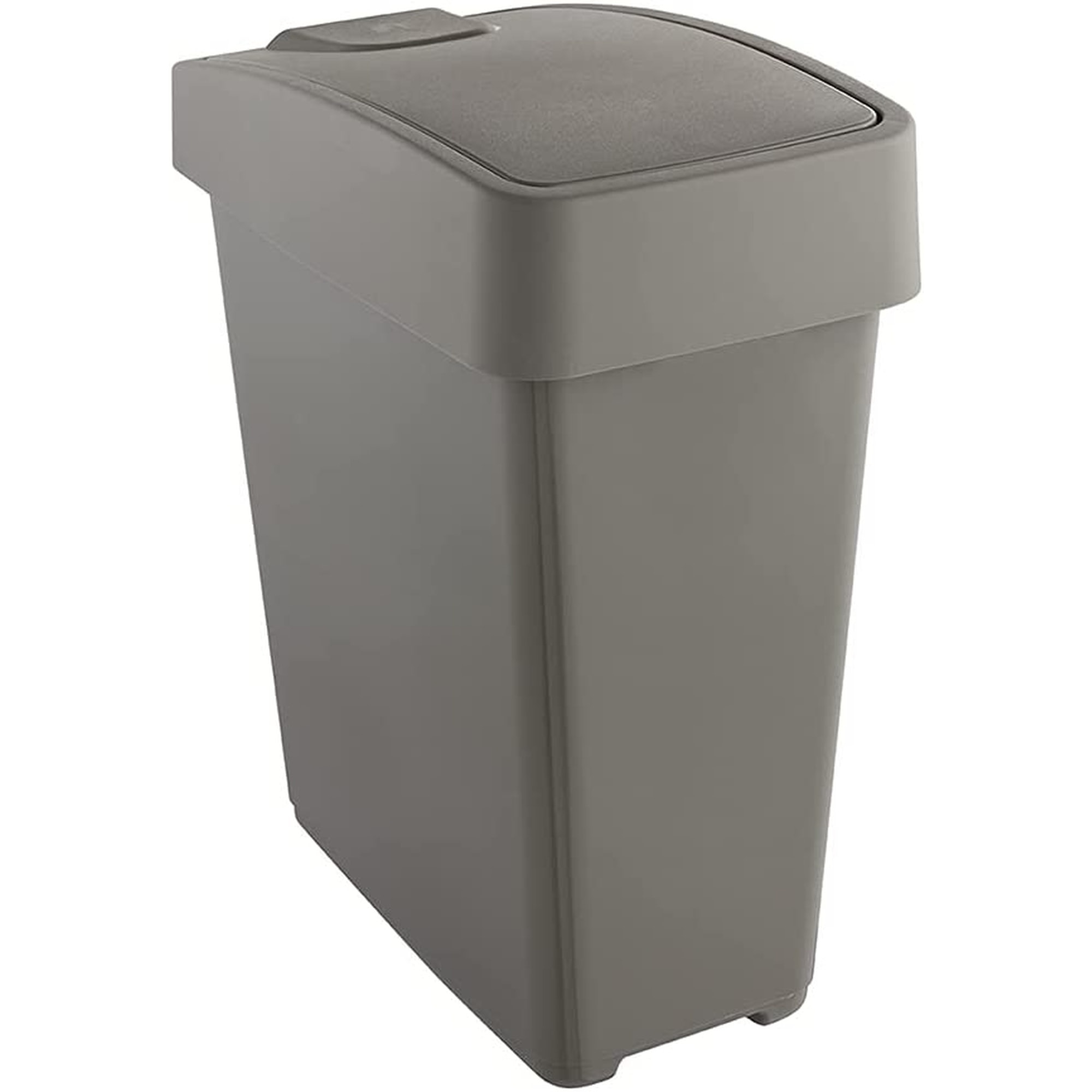 Cubo de Basura Premium ECO con Tapa Abatible, Tacto Suave, 25 L, Magne, color gris