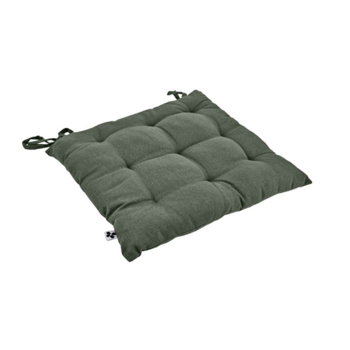 Coussin / Galette de chaise 38 x 38 cm en coton avec nouettes - KALA