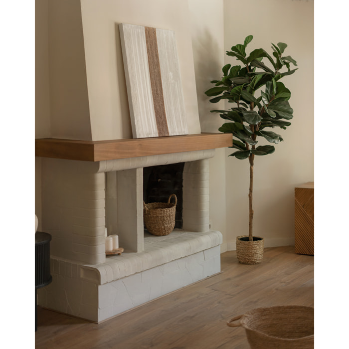 Cuadro blanco y marrón decorativo sobre algodón con bastidor de madera pintado a mano con pintura óleo en varias medidas