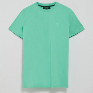 Maglietta acquamarina a girocollo e Rigby Go in gomma