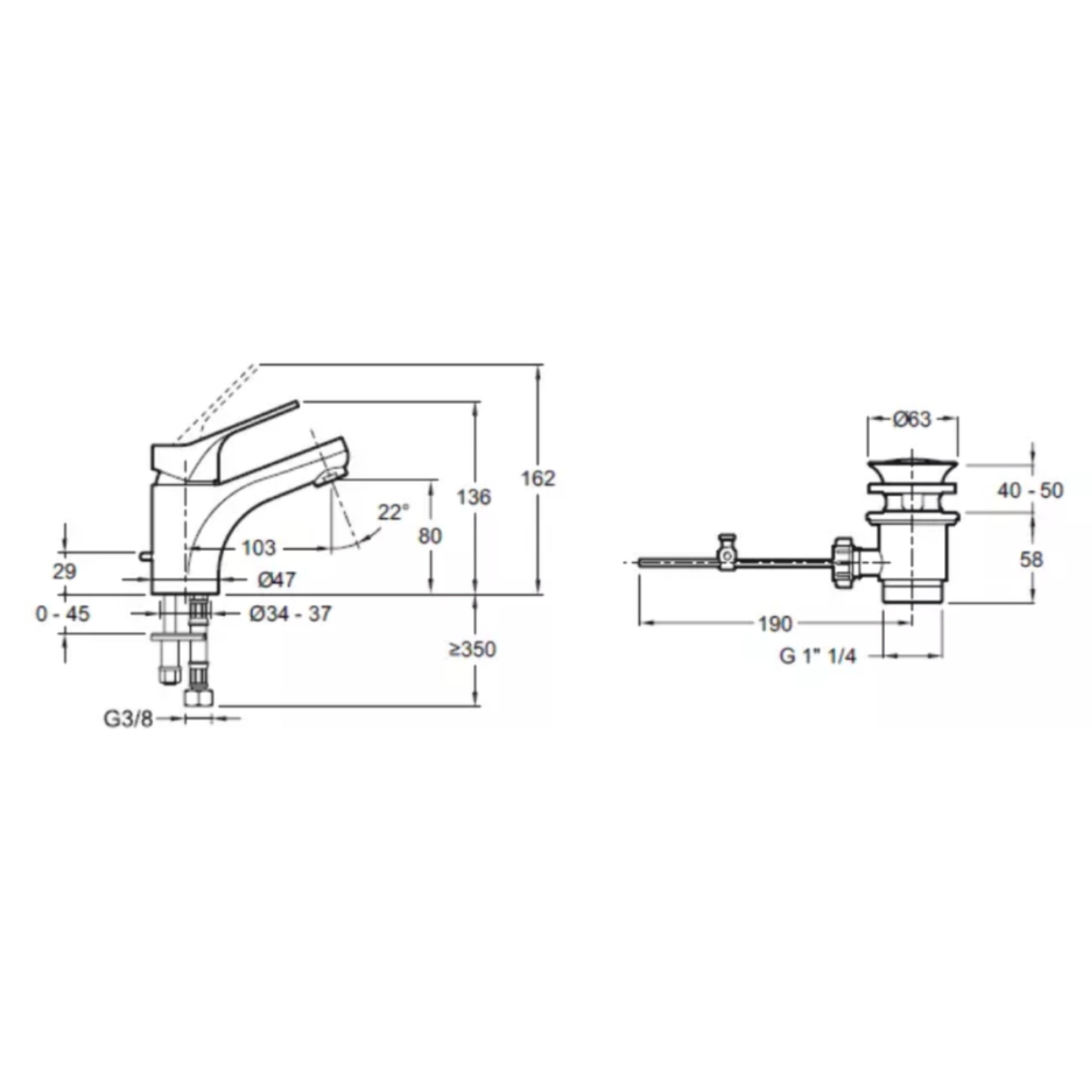 Mitigeur lavabo Brive