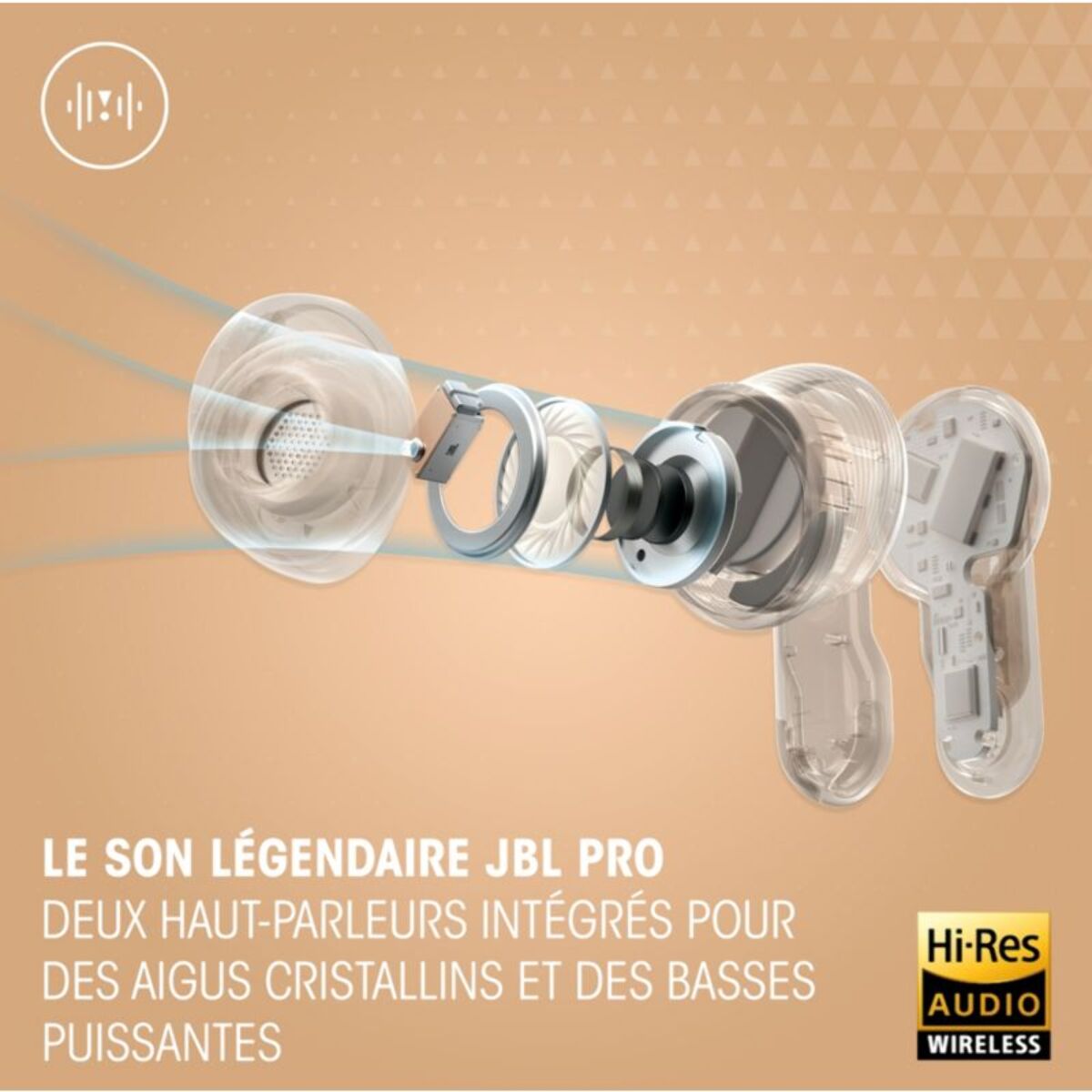 Ecouteurs JBL Tour Pro 3 Champagne