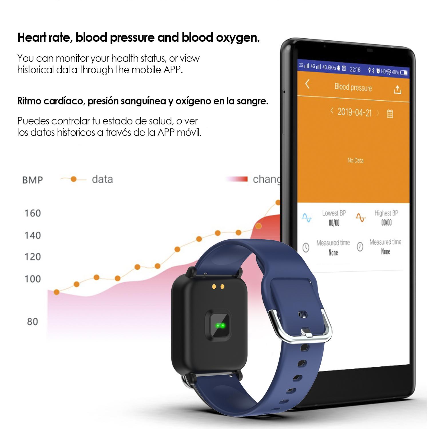 Brazalete inteligente AK-R16 con medición de O2 en sangre