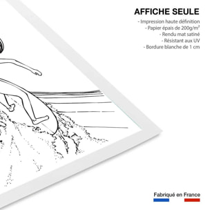 Poster surfeuse tube Affiche seule