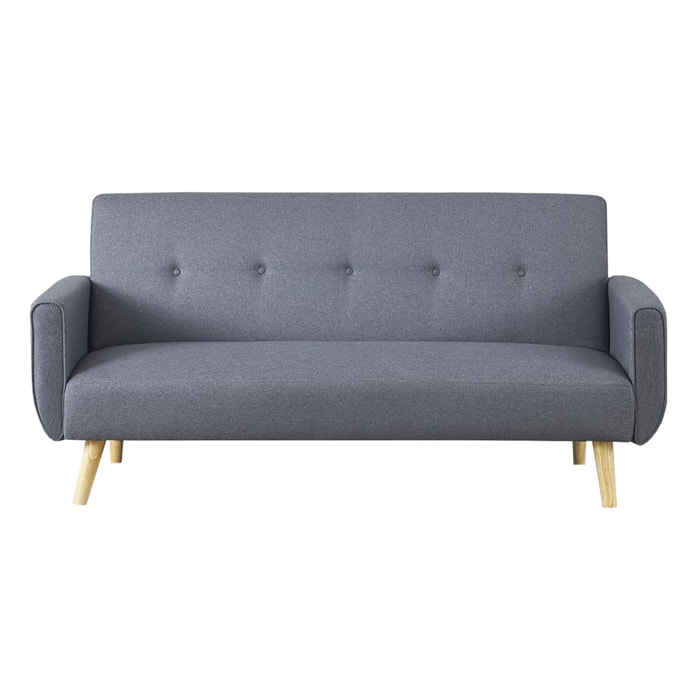 Canapé scandinave convertible 3 places gris OLIVER