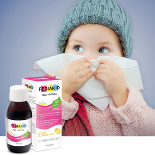PEDIAKID - Sirop Nez-Gorge - Complément Alimentaire Naturel - Formule Exclusive au Sirop d'Agave - Confort Respiratoires - Arôme Naturel Miel-Citron