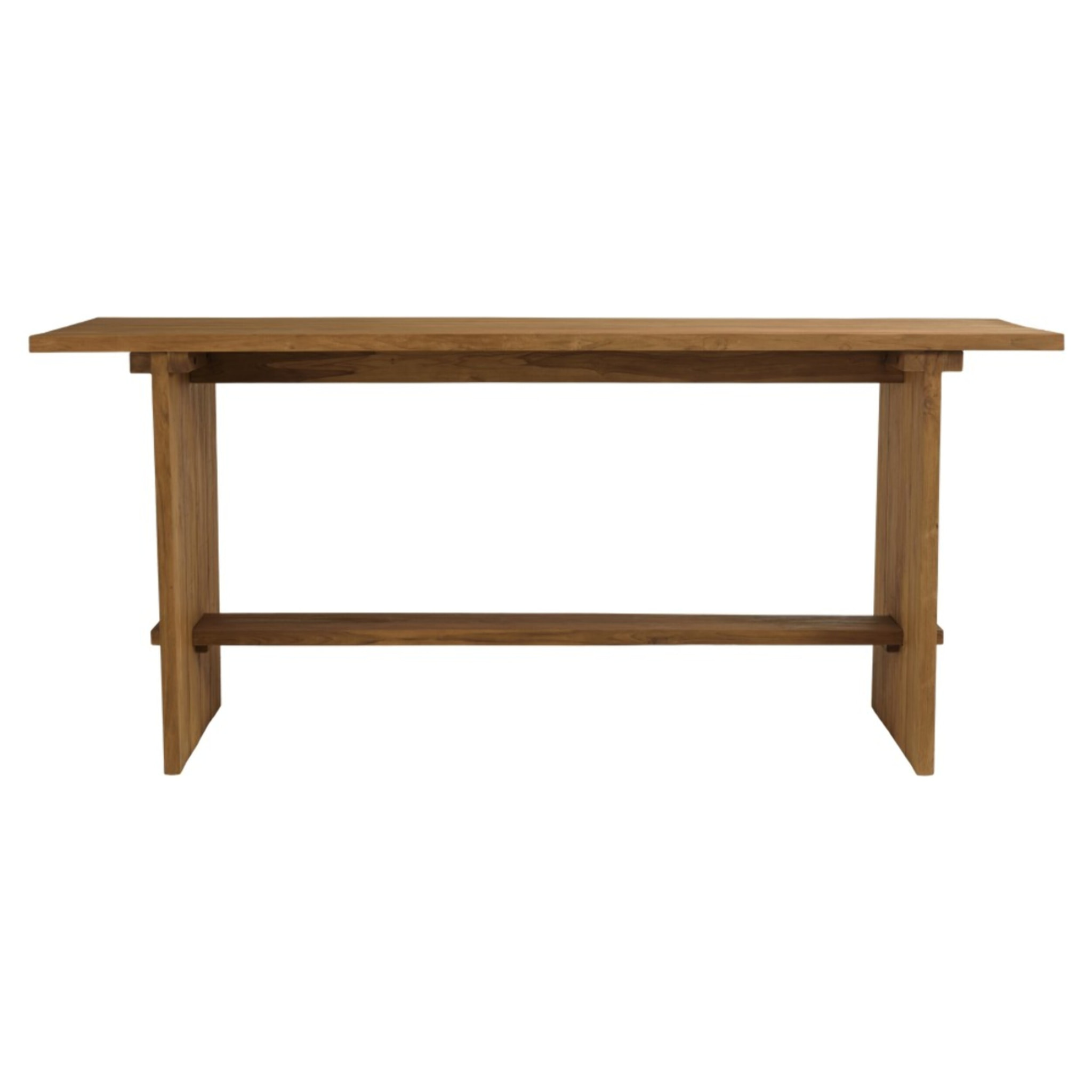 COLINE - Bar de jardin 240x70cm en bois de teck recyclé couleur naturelle