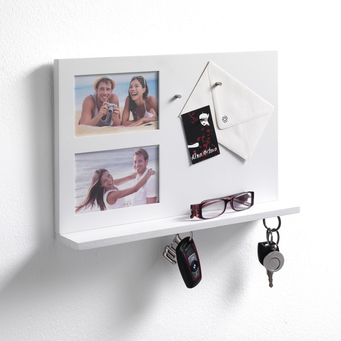 Panneau décoratif Tomasucci REMINDER, en MDF et bois, blanc, 39,5 × 7 × 27 cm