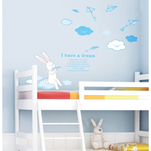 Stickers Muraux décoration adhésifs Lapin I have a dream