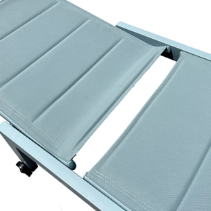 Bain de soleil BARBADOS en textilène bleu clair - aluminium bleu clair