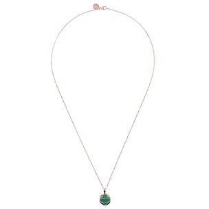 Collana con Quadrifoglio Grande in Pietra Naturale Malachite