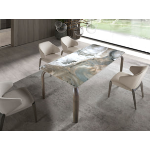 Silla Angel Cerdá con asiento y respaldo tapizados en polipiel en crema patas de madera de roble en ceniza 53x54x82cm