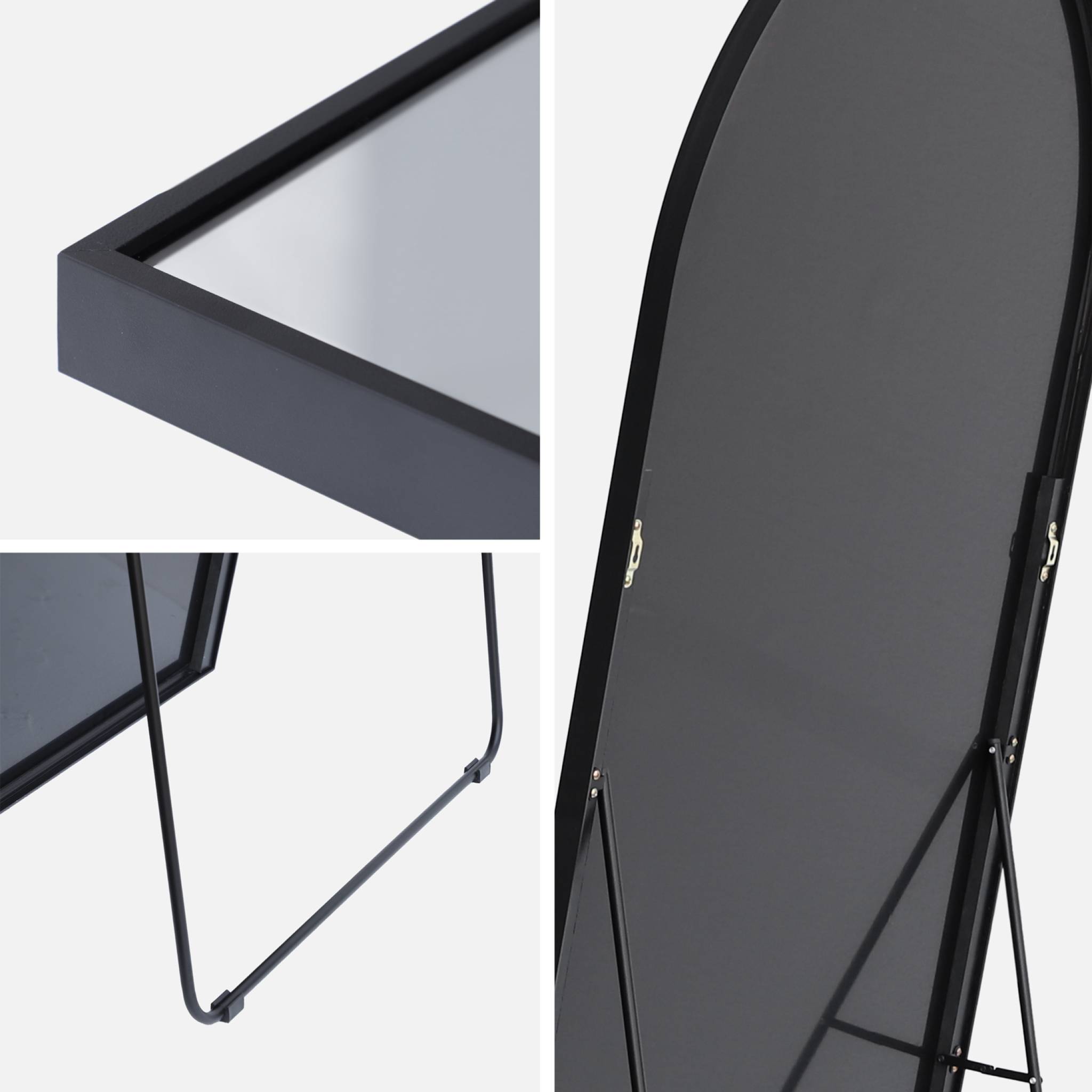Miroir sur pied en aluminium 80 x 200 x 2.8 cm noir - Justin