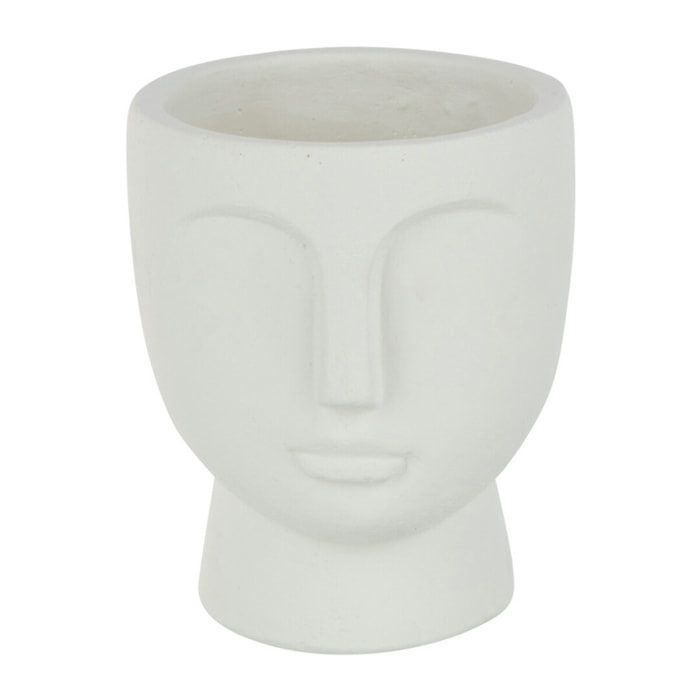 J-Line pot de fleurs Visage - ciment - blanc - small -  Ø 15.5 cm