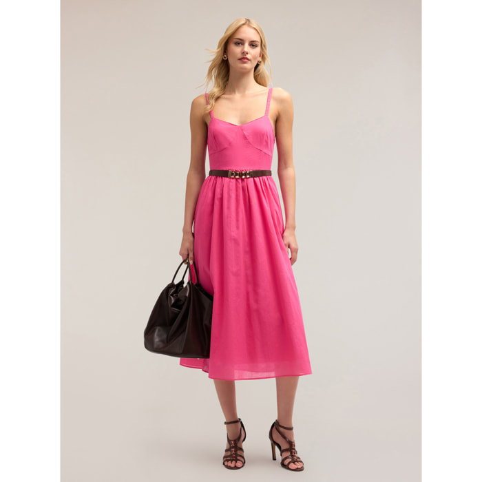 Motivi - Vestido de voile con recorte en la espalda - Fuchsia