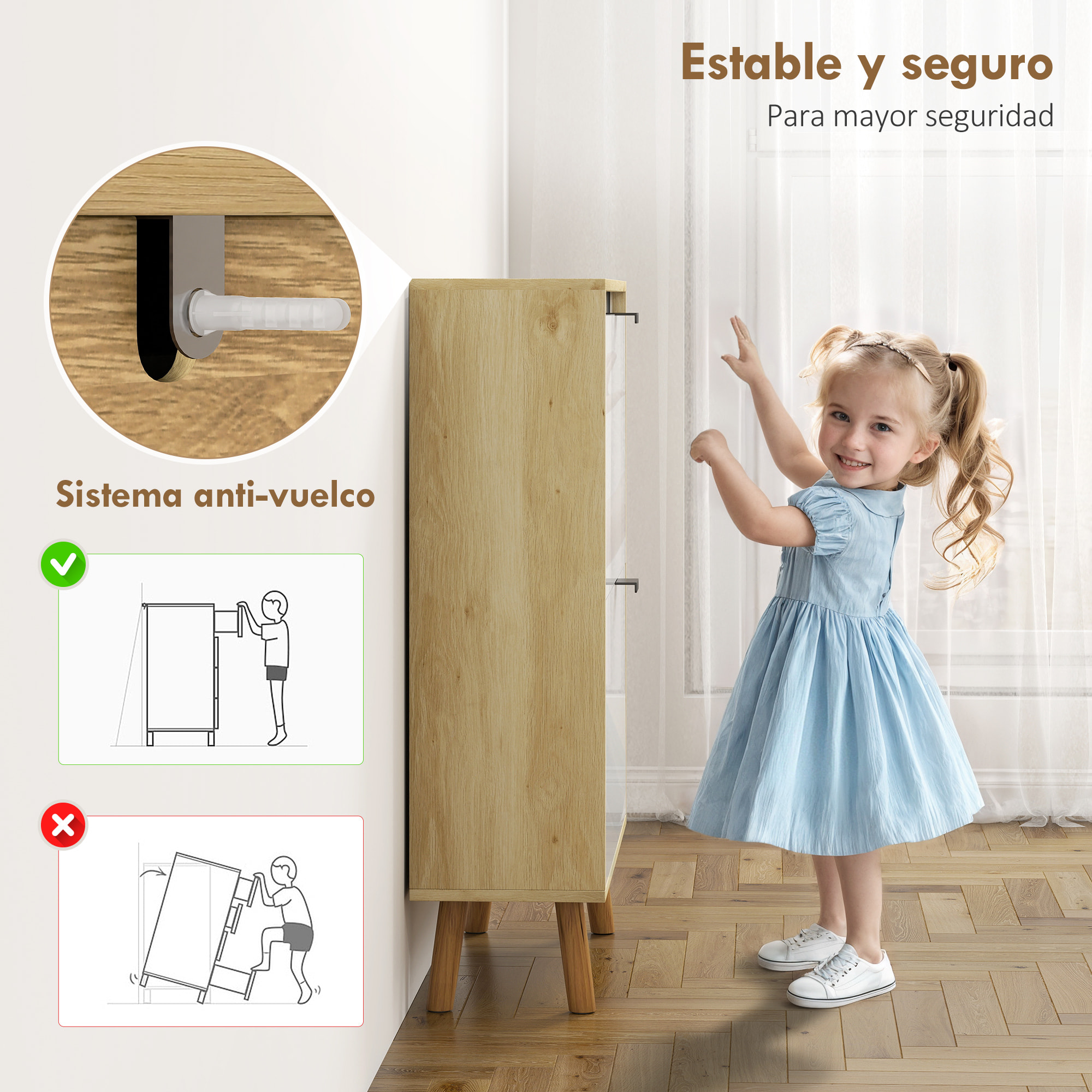 Zapatero Estrecho con 2 Puertas en Blanco Brillo, Zapatero Entrada Recibidor con Estantes Ajustables Patas de Madera, para 12 Pares de Zapatos, 60x24x91 cm Blanco