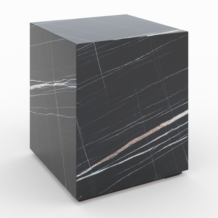 Table d'appoint effet marbre noire - Lison