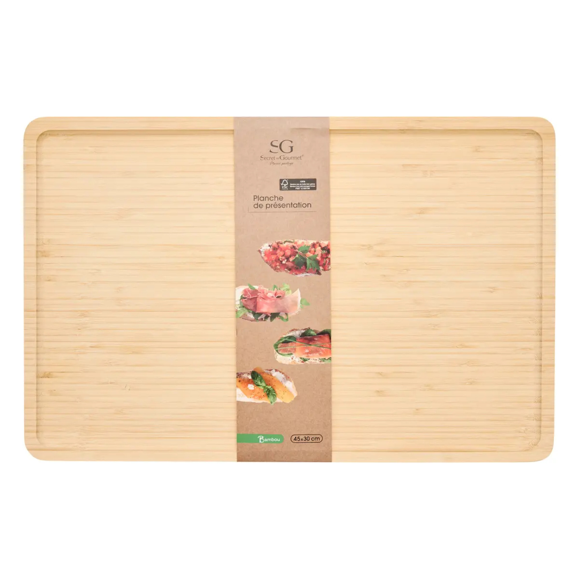 Planche de présentation en Bambou 45 x 30 cm Harmonie