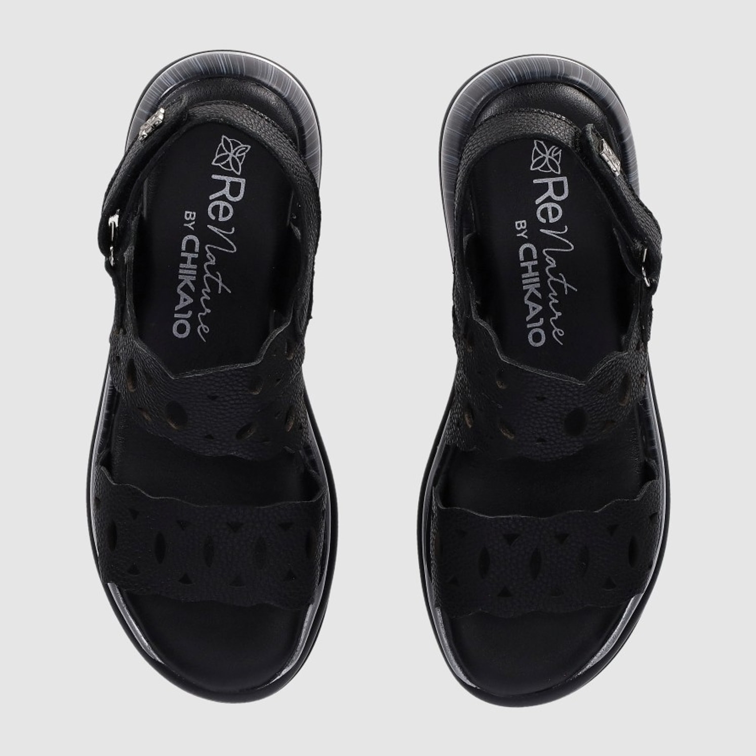 Sandalias de Piel - Negro - Tacón: 3 cm