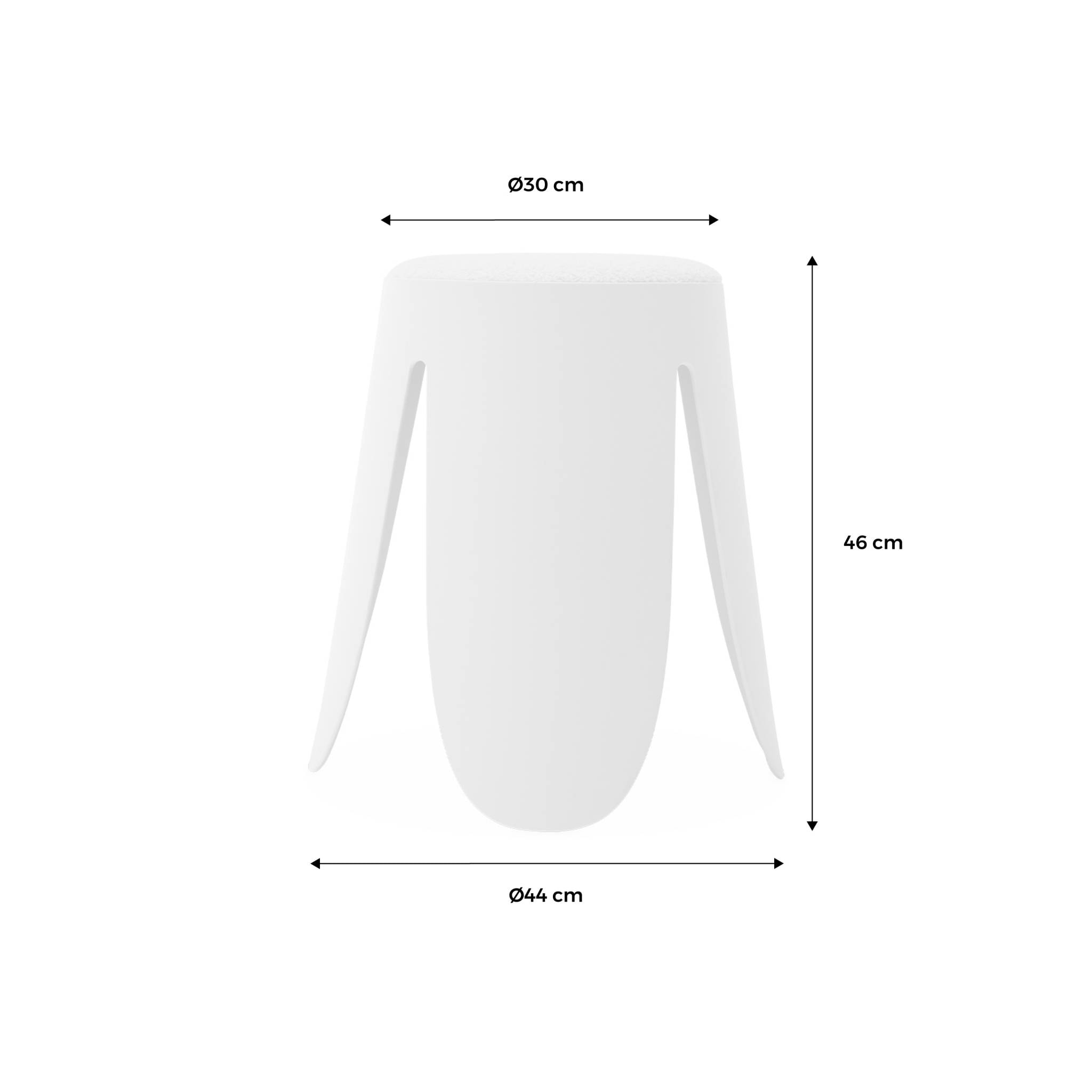 Set de 2 tabourets empilables beige. bouclette texturée. NIKI. Ø30 / 44 x H46cm