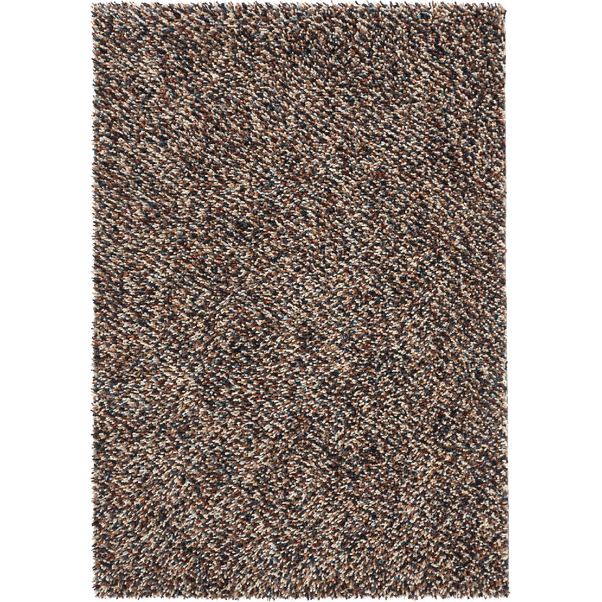 Tapis shaggy tissé en laine motif faux uni ELRA