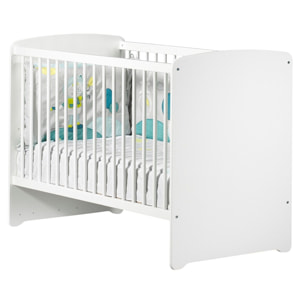 Lit bébé 120x60 en bois en bois blanc